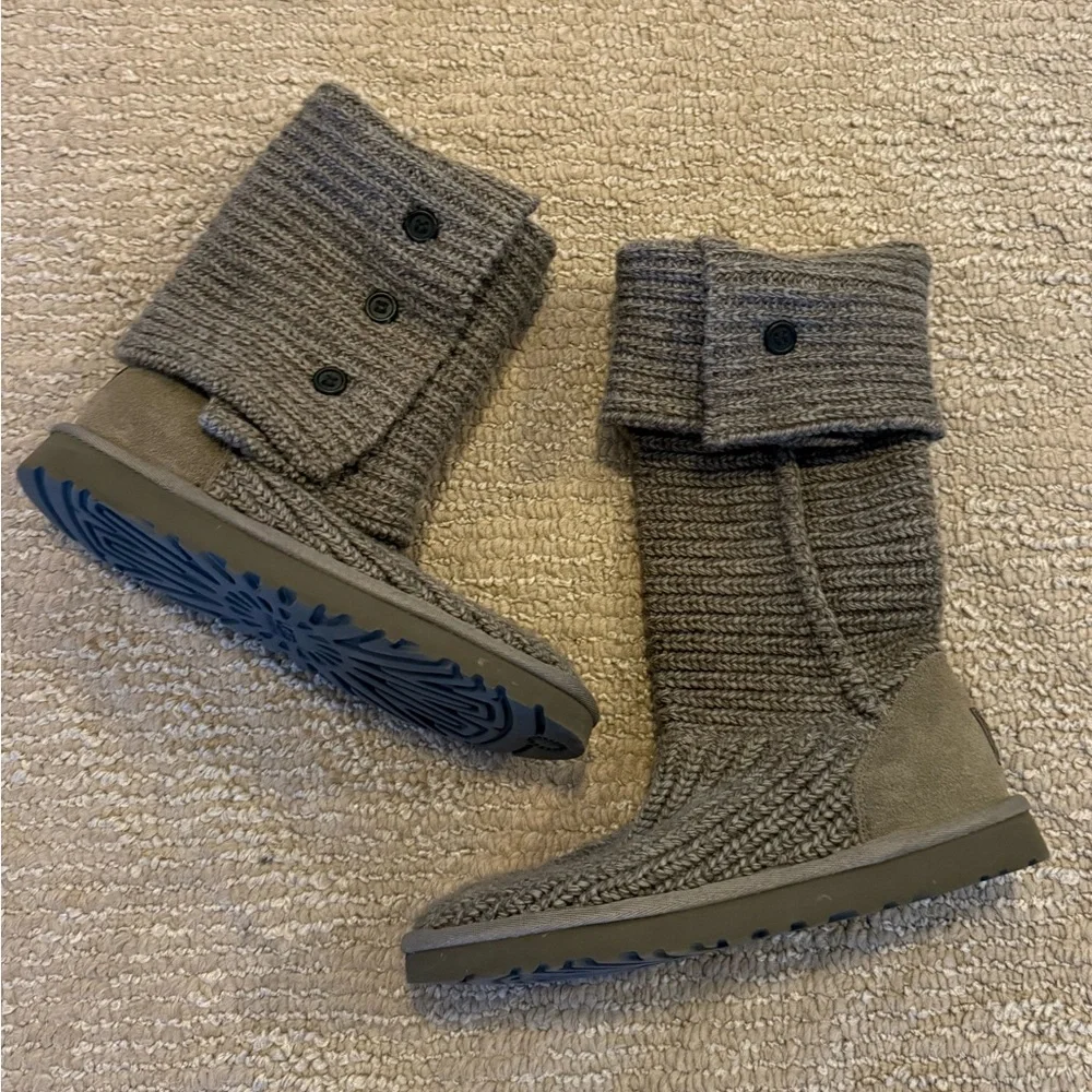 UGG Cardy Gray Knit Button Boots - Picture 6 of 7